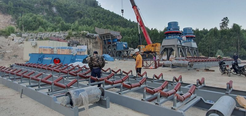 Máy nghiền đá Minh Huy thi công lắp đặt dây chuyền nghiền đá 250 tấn/giờ